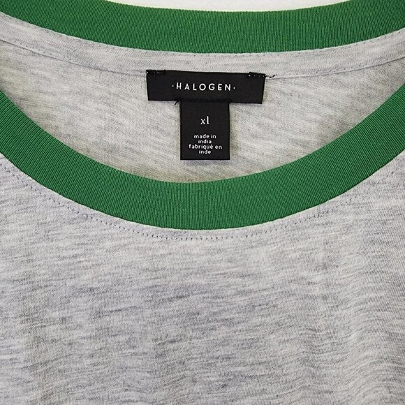 NWT Halogen St. Patty's Day T-Shirt All Luck Grey & Green Tee XL - Picture 4 of 5